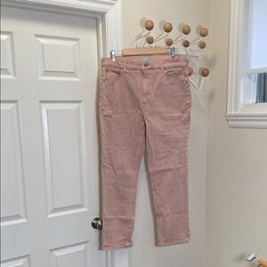 Everlane Way-High Slim Organic Cotton Straight Legged Jeans Dusty Rose 32 short